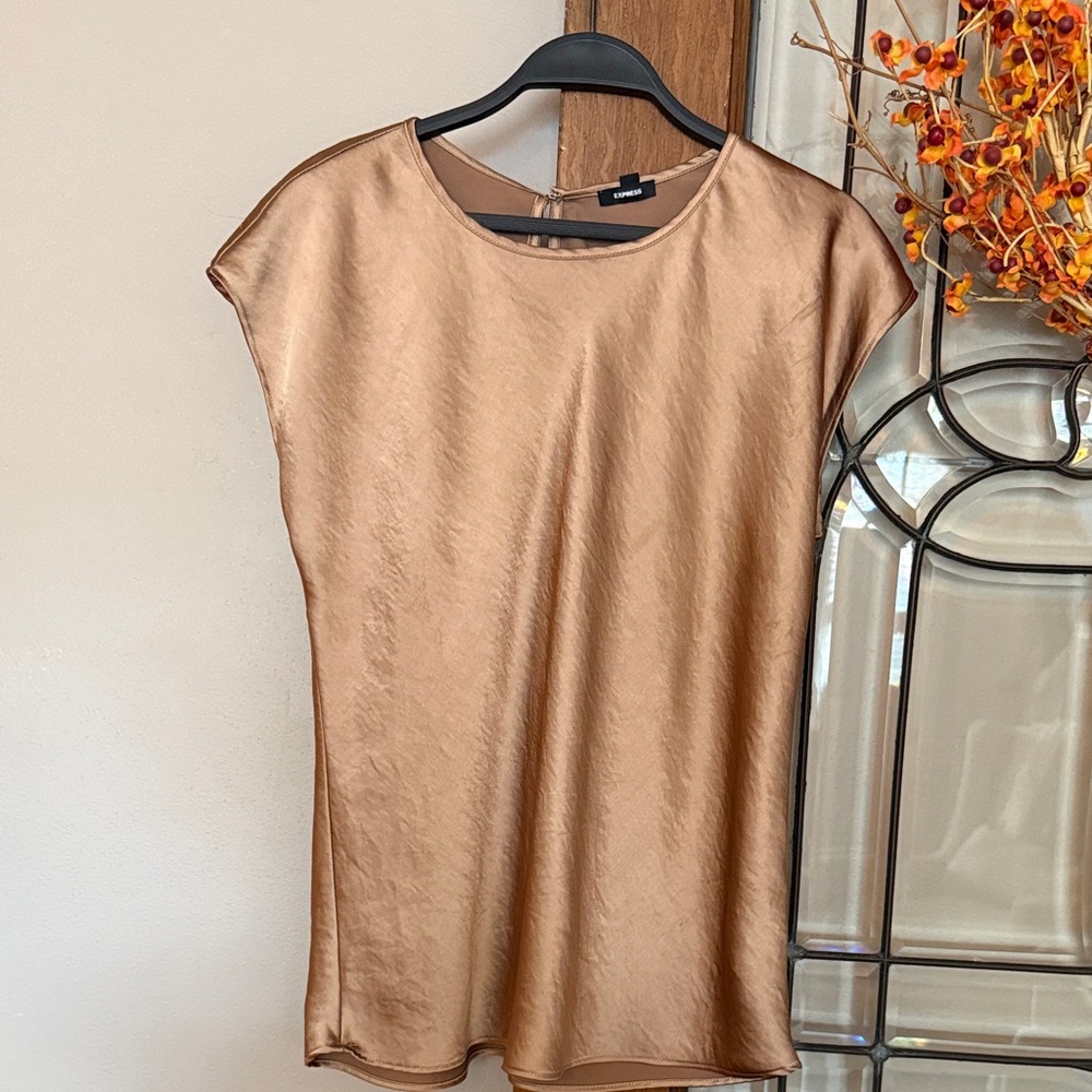 Express Women's Shimmering Gold Blouse